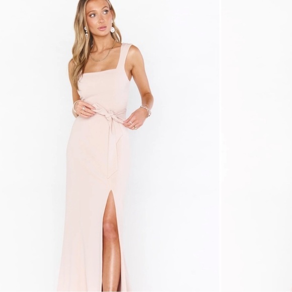 NWT Show Me your Mumu Paris Gown Dusty Blush Stretch - Picture 4 of 14